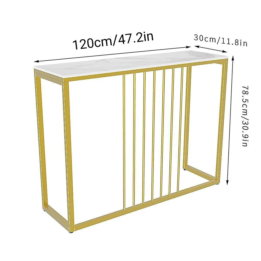 Golden Stylish Entryway Console Table