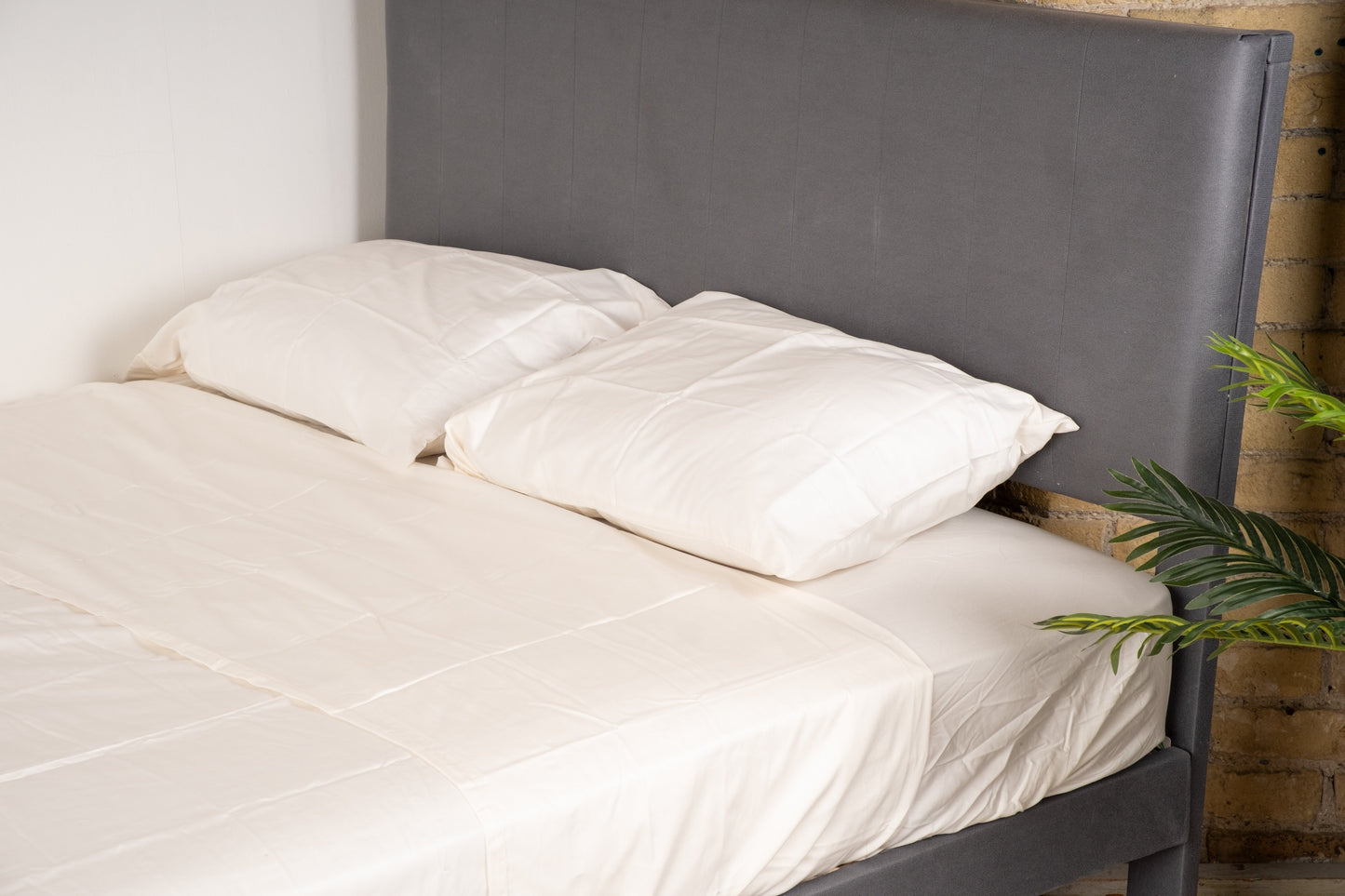 Elegant Queen Size Bed Frame with Wooden Slats