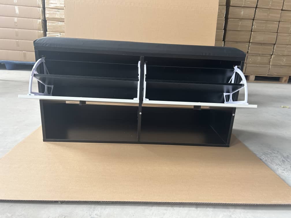 Shoe Cabinets With Layers, Black and white - 100x35x51cm