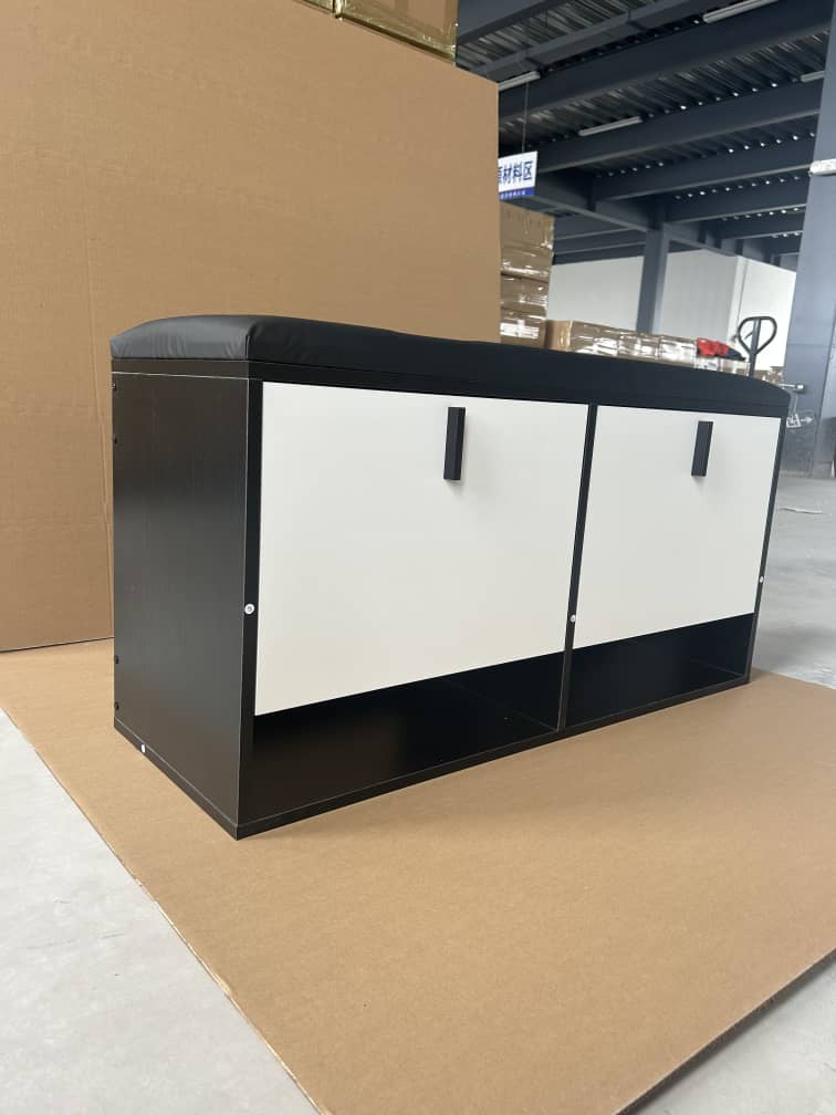 Shoe Cabinets With Layers, Black and white - 100x35x51cm