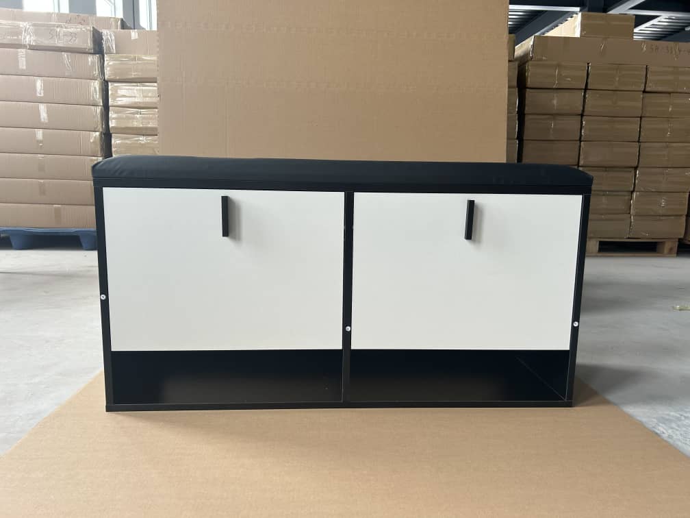 Shoe Cabinets With Layers, Black and white - 100x35x51cm