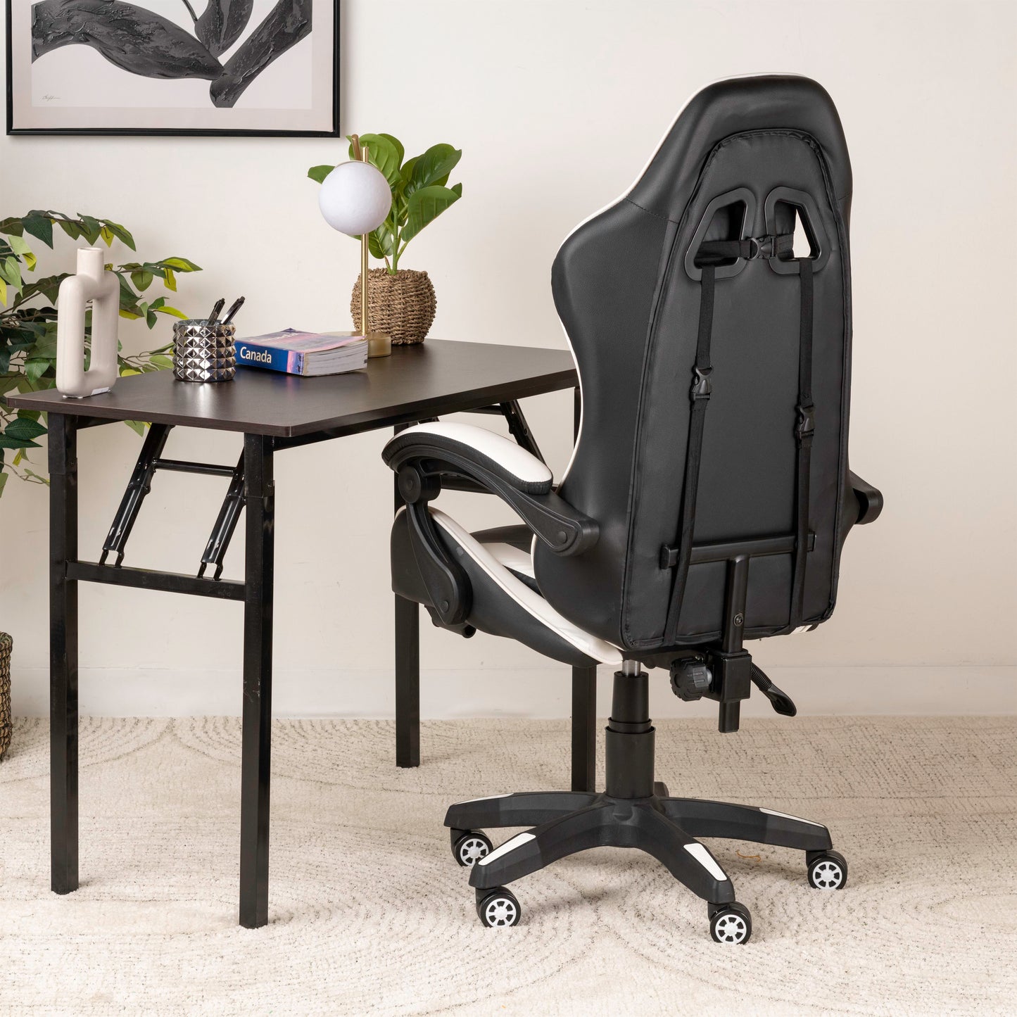 Leather Gaming Chair – Ergonomic with Headrest & Footrest
