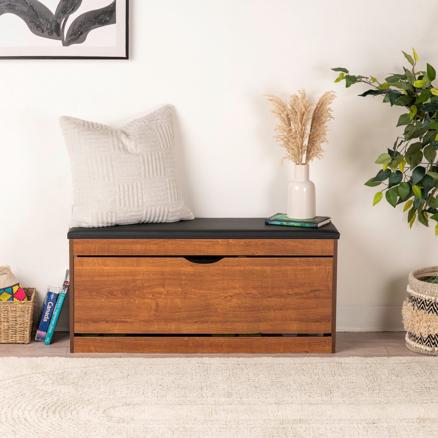 Modern Bench Shoe Cabinet – 100x30x52cm