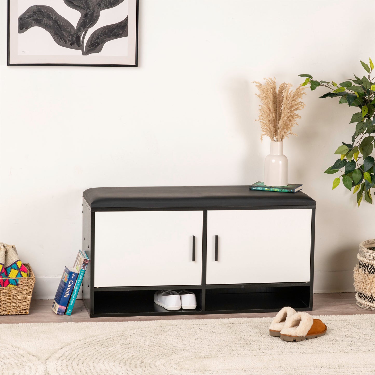 Modern Bench Shoe Cabinet – 100x35x51cm