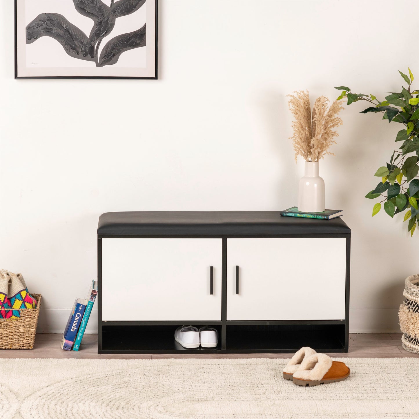 Modern Bench Shoe Cabinet – 100x35x51cm