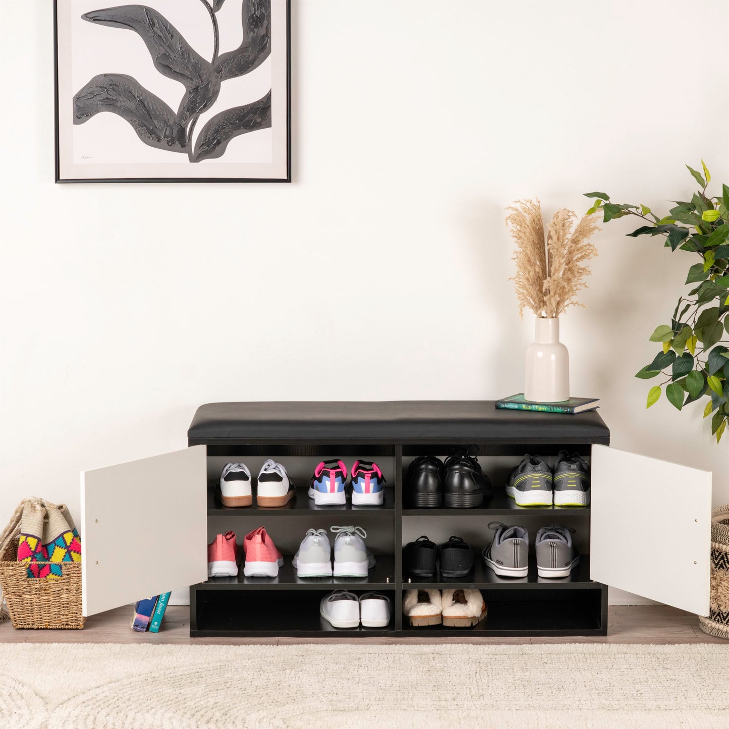 Modern Bench Shoe Cabinet – 100x35x51cm