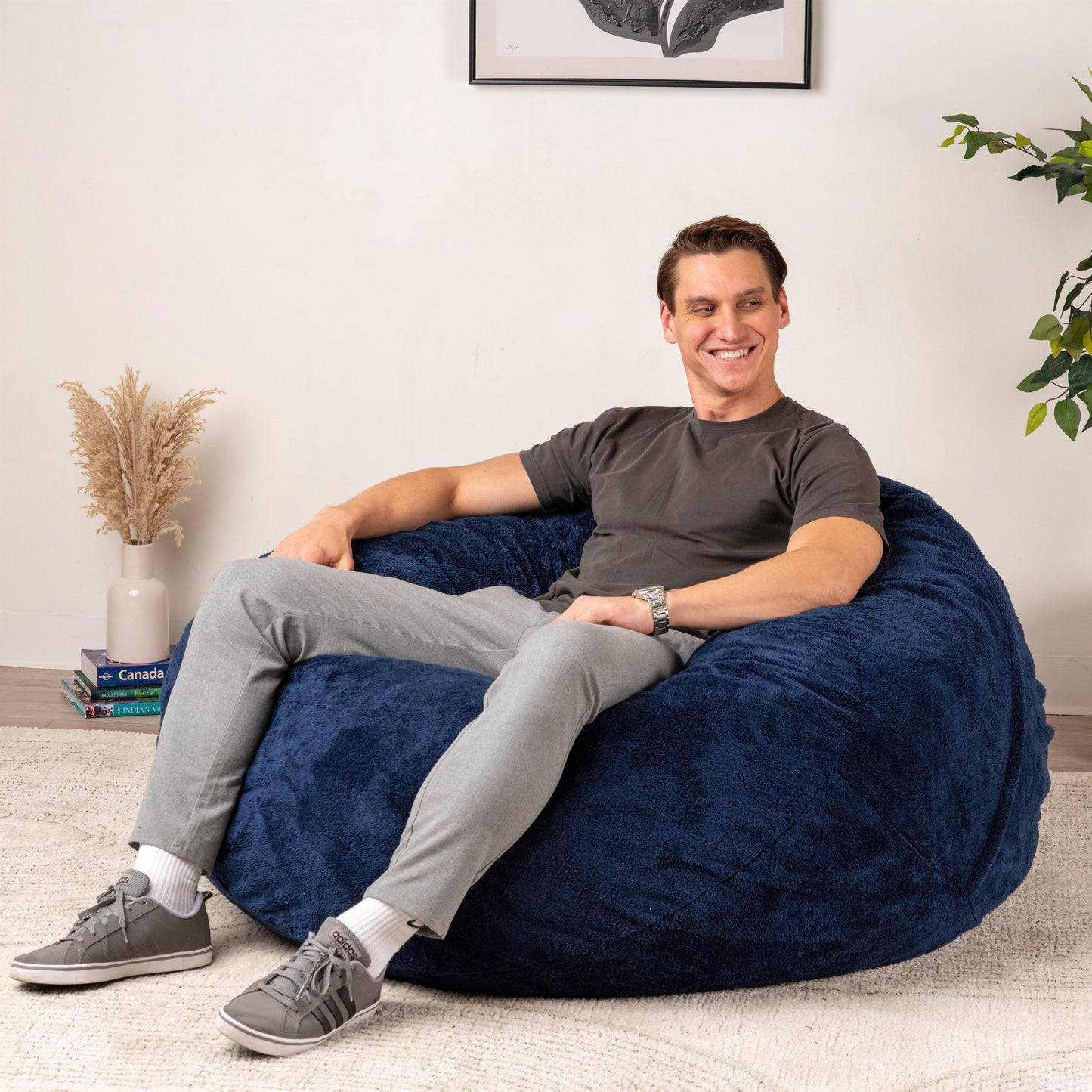 Giant Foam-Filled Bean Bag Chair - 4ft Faux Fur (cover and filler included)