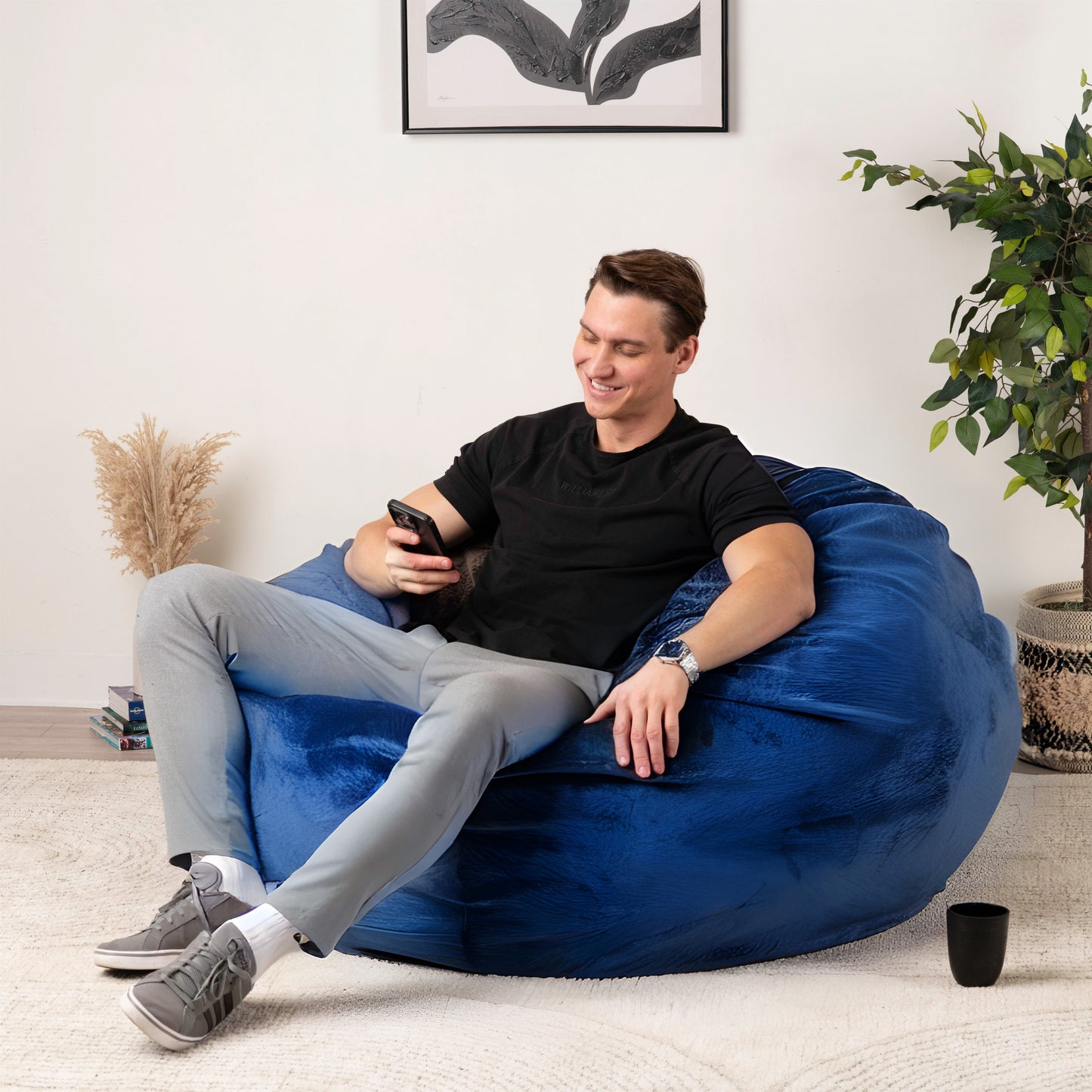 Giant Foam-Filled Bean Bag Chair - 4ft Velvet (cover and filler included)