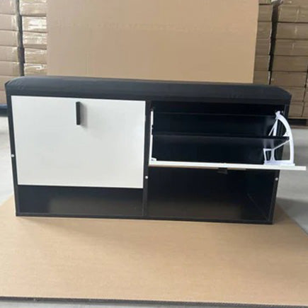 Shoe Cabinets With Layers, Black and white - 100x35x51cm