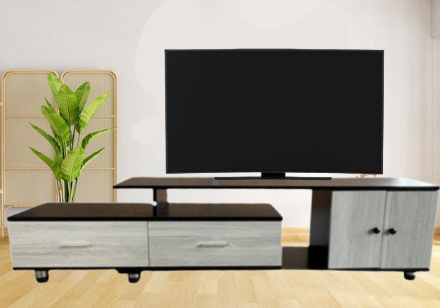 Brand New Modern TV Stand TV Table – Expendable Width - Solid TV Standing Console Table with Drawers and Storage