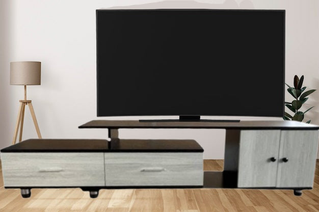 Brand New Modern TV Stand TV Table – Expendable Width - Solid TV Standing Console Table with Drawers and Storage