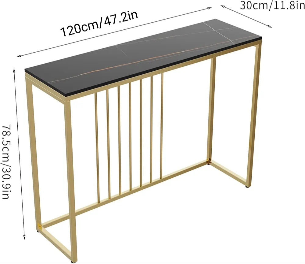 Golden Stylish Entryway Console Table