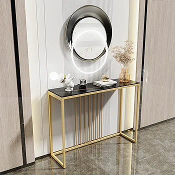 Golden Stylish Entryway Console Table