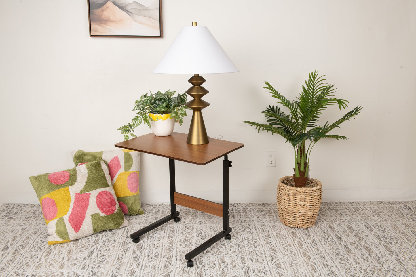 Height-Adjustable Standing Table with Wheels