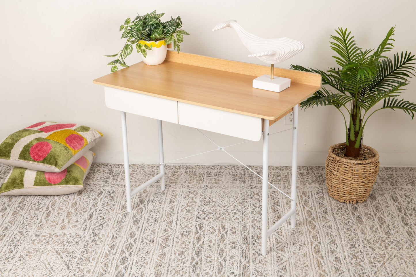 Elegant Computer Desk with 2 Drawers