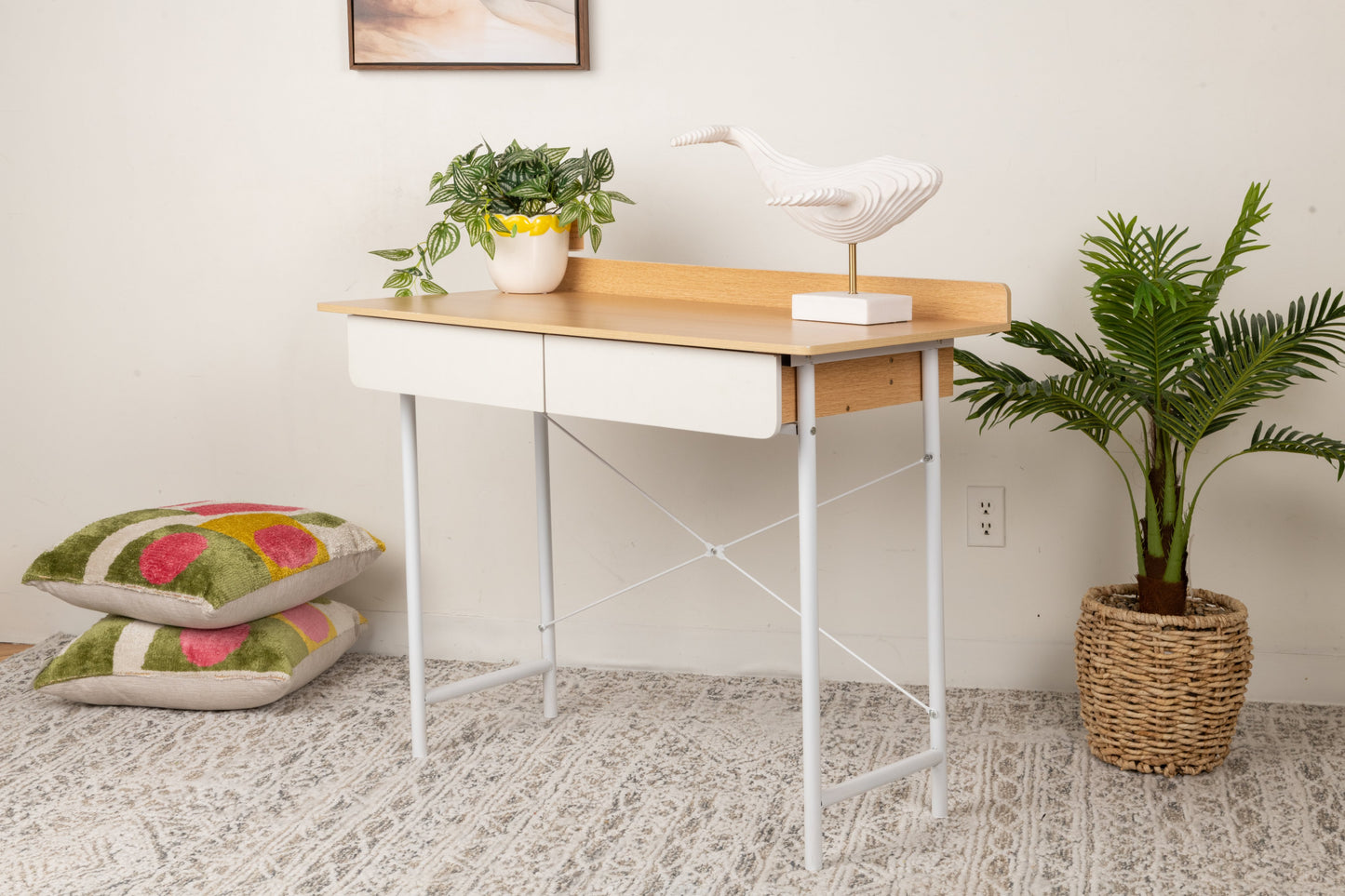 Elegant Computer Desk with 2 Drawers