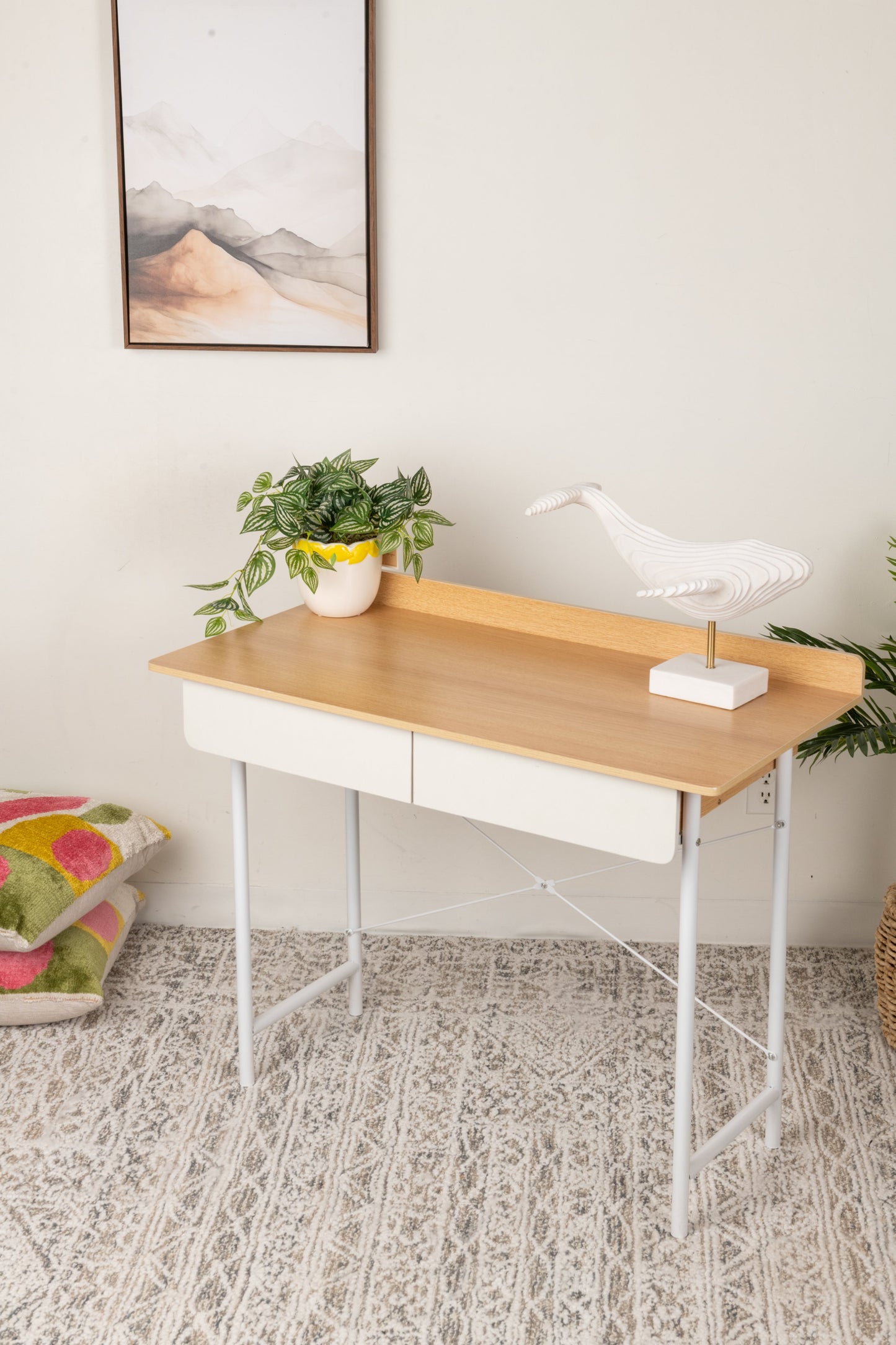 Elegant Computer Desk with 2 Drawers