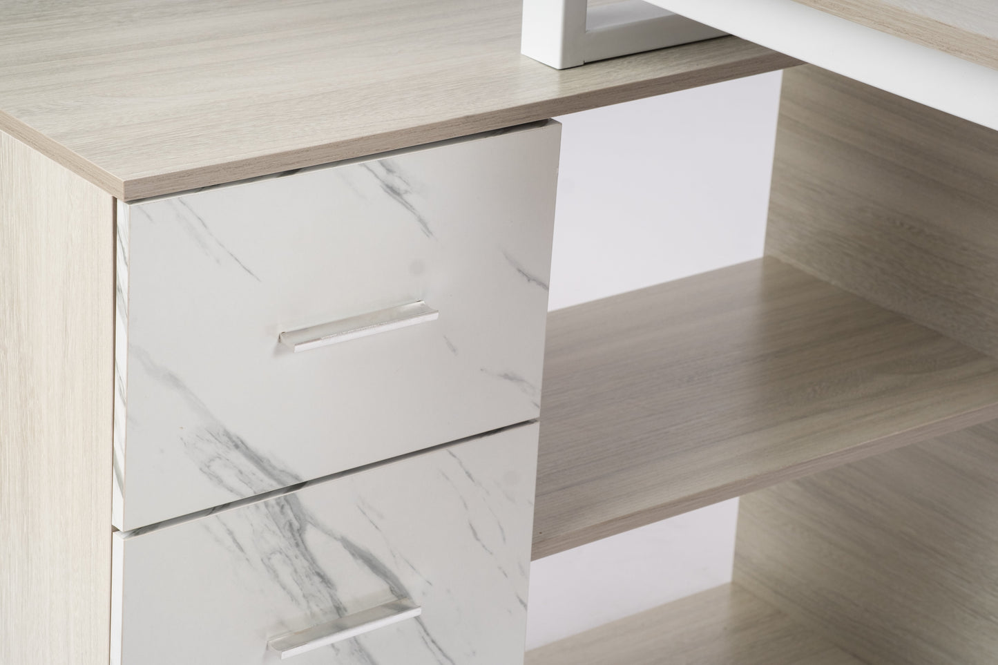 Modern L-Shaped Office Desk for Multi-Tasking