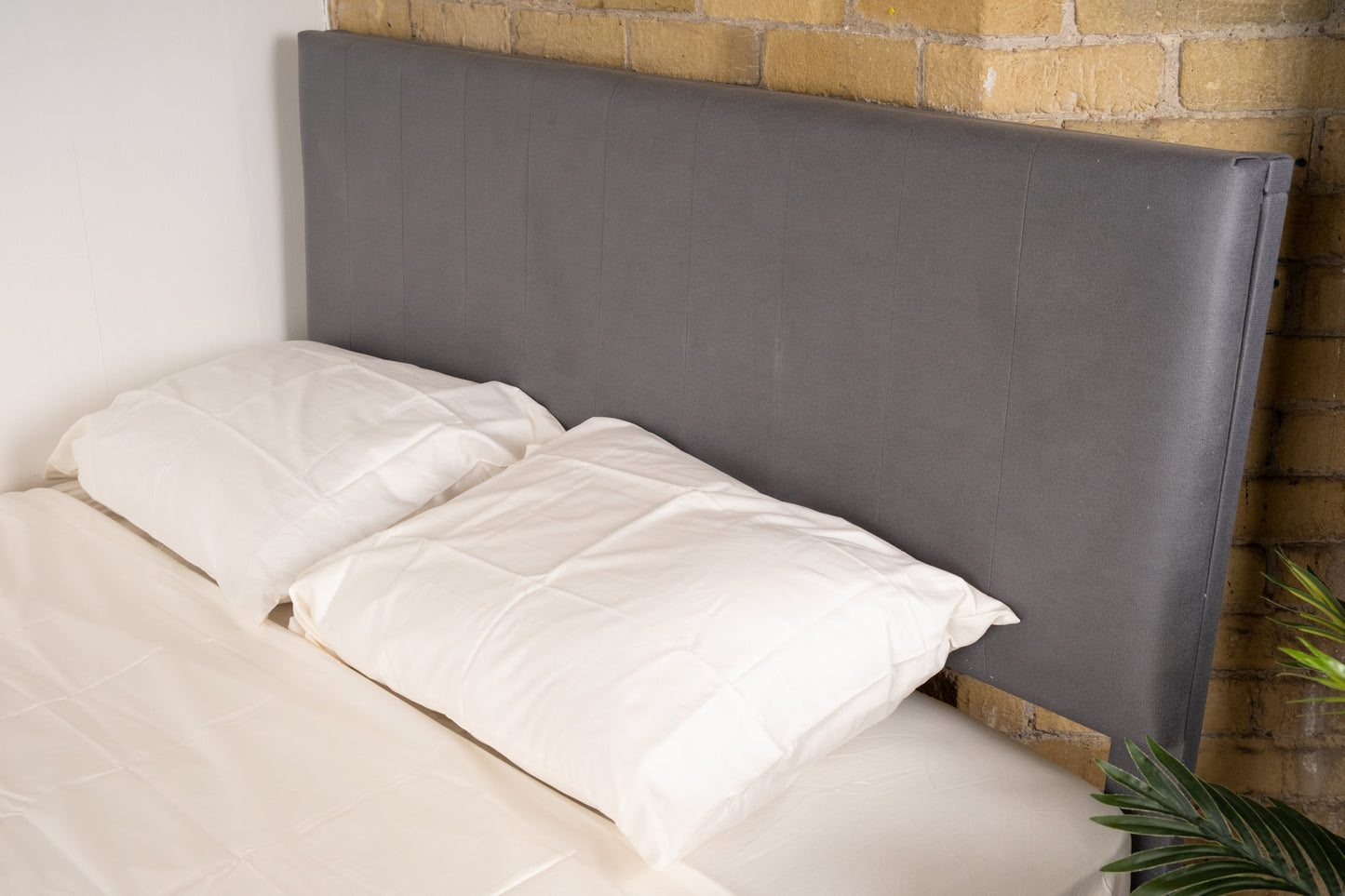 Elegant Queen Size Bed Frame with Wooden Slats