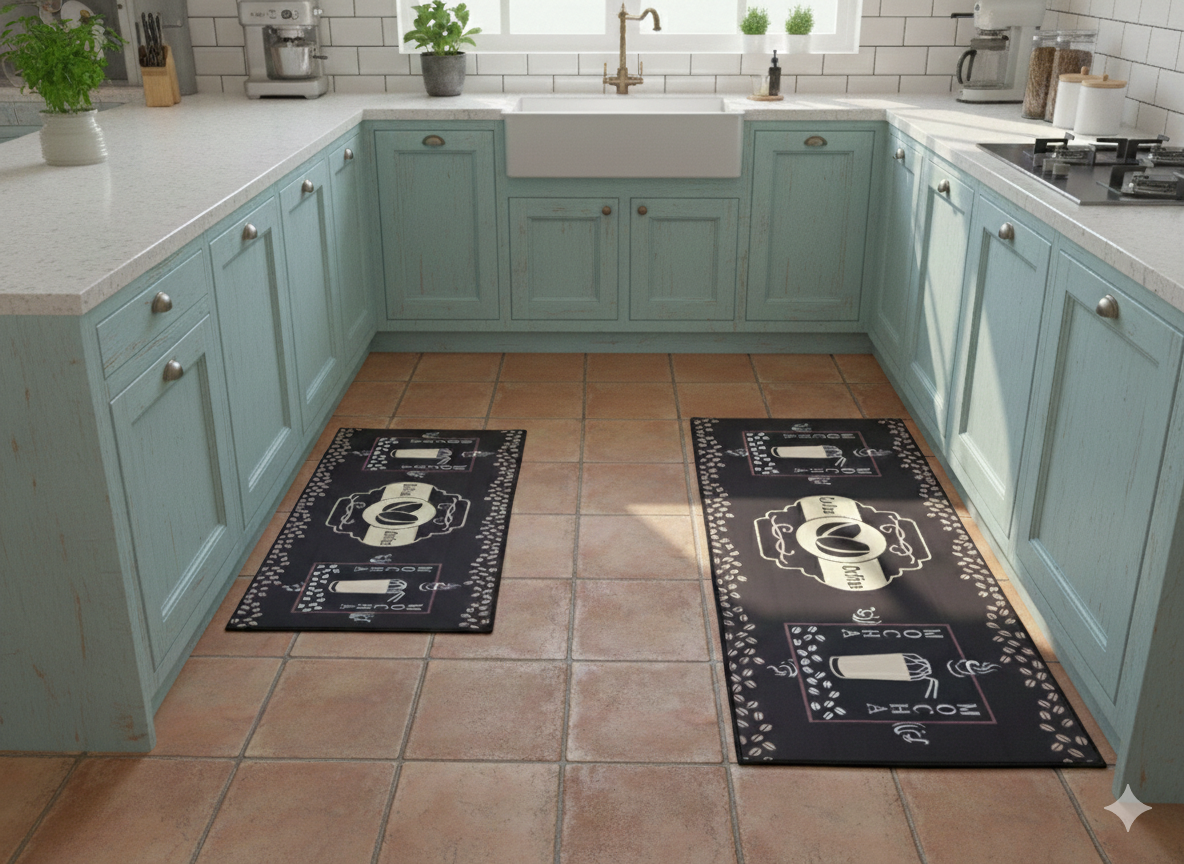 Tapis de cuisine tendance – Ensemble de deux pièces