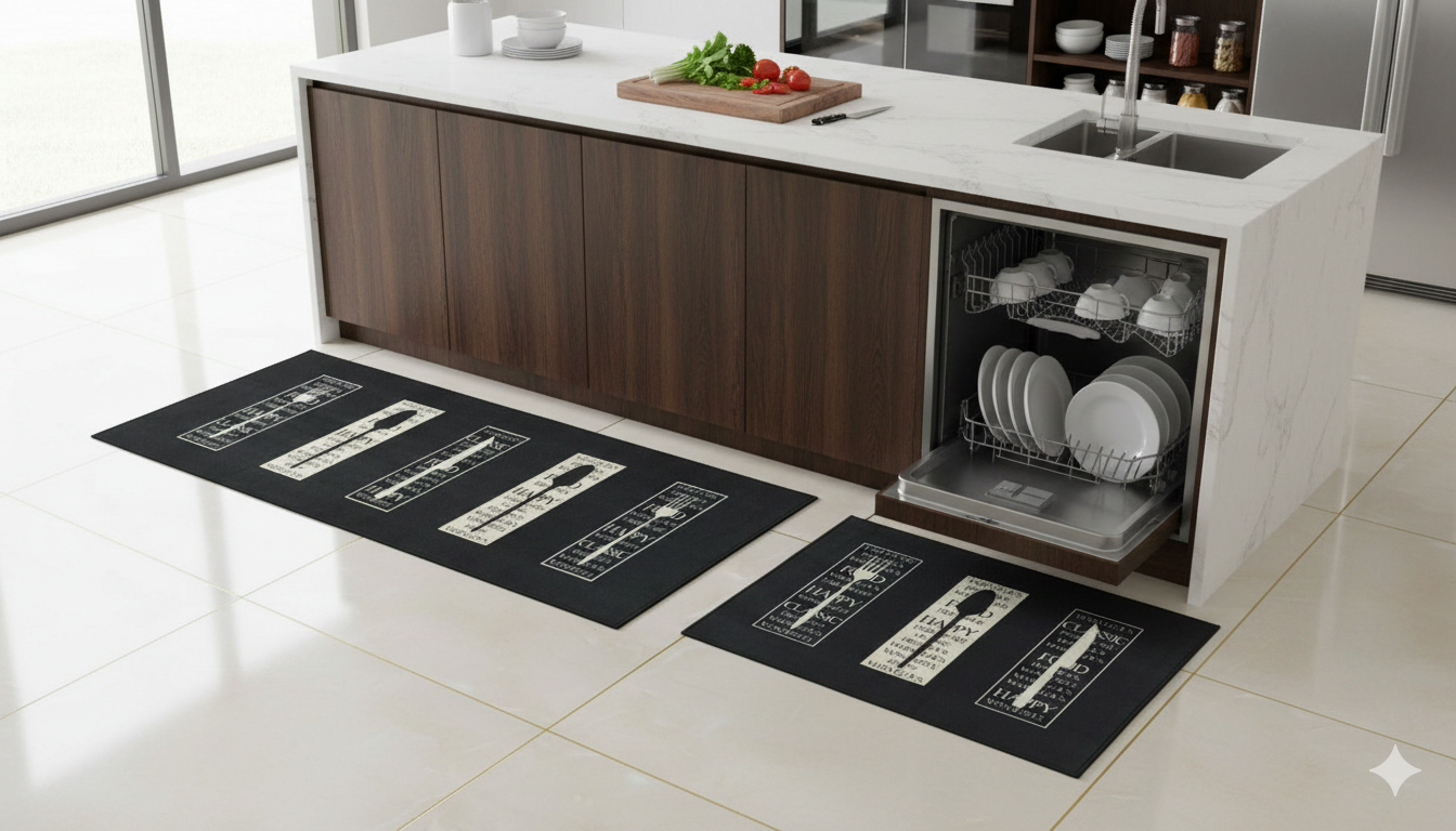 Tapis de cuisine tendance – Ensemble de deux pièces