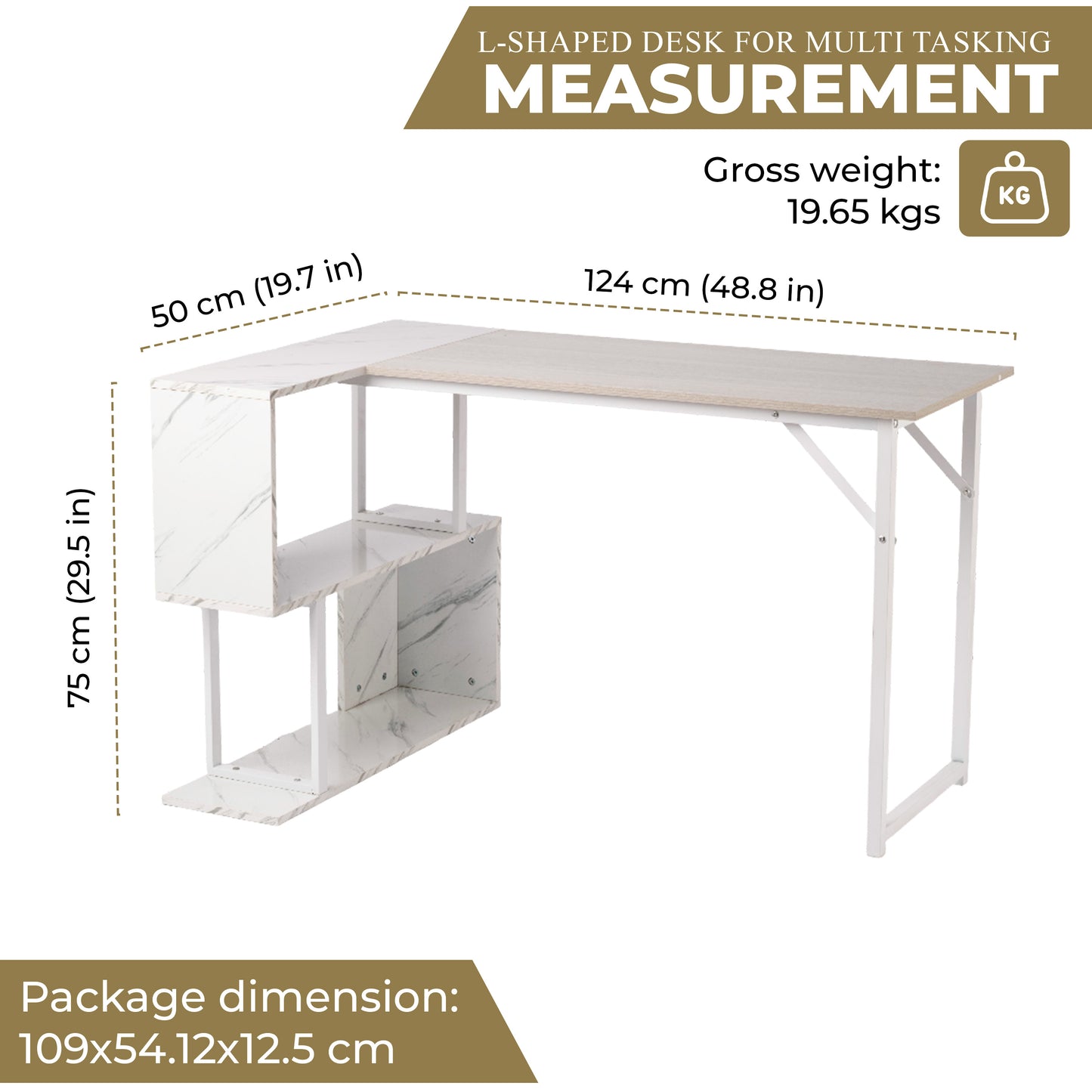 Sturdy L-Shaped Office Desk for Efficient Multi-Tasking