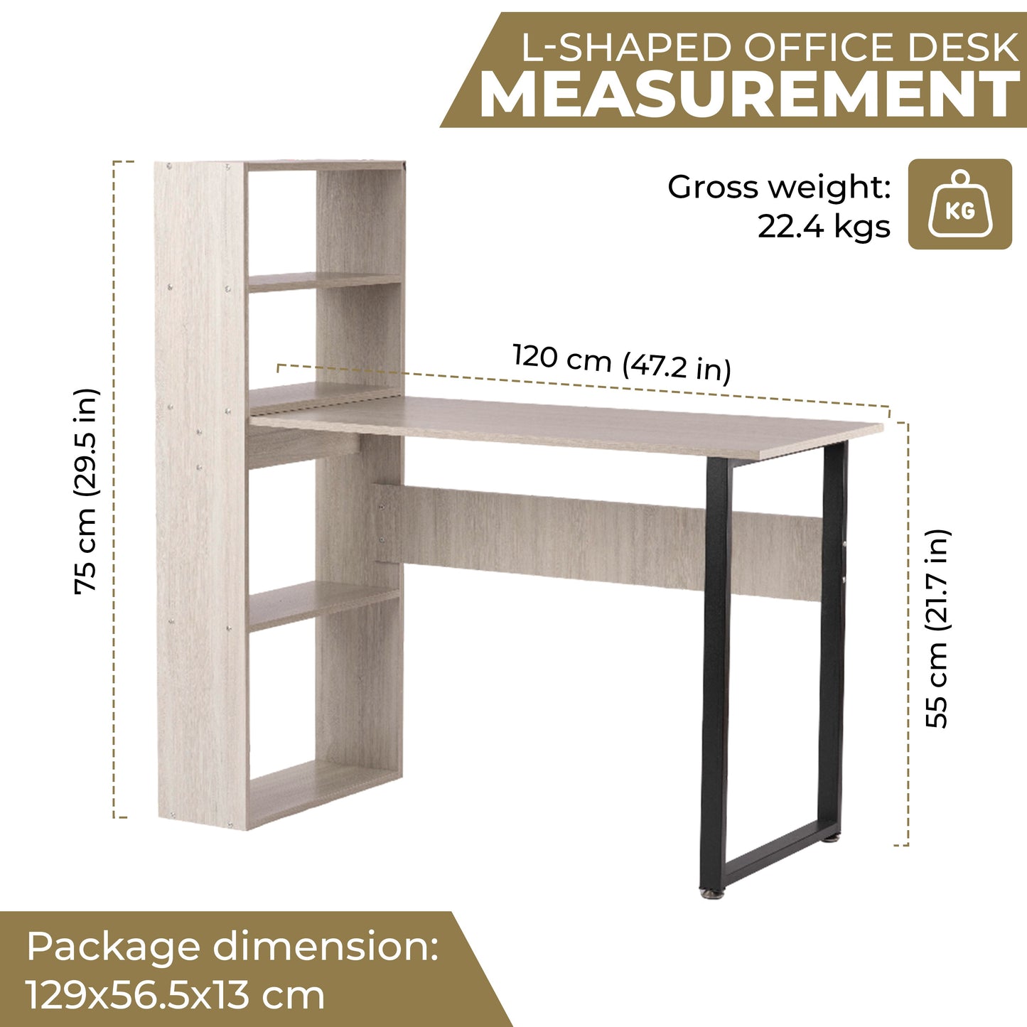 Computer Office Desk with Side Storage Cabinet