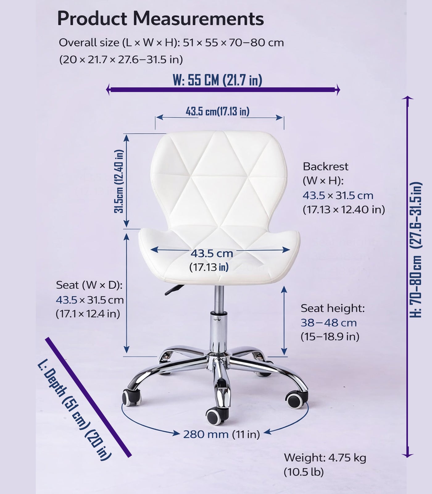 Chaise ergonomique en cuir pour bureau ou salle d'attente