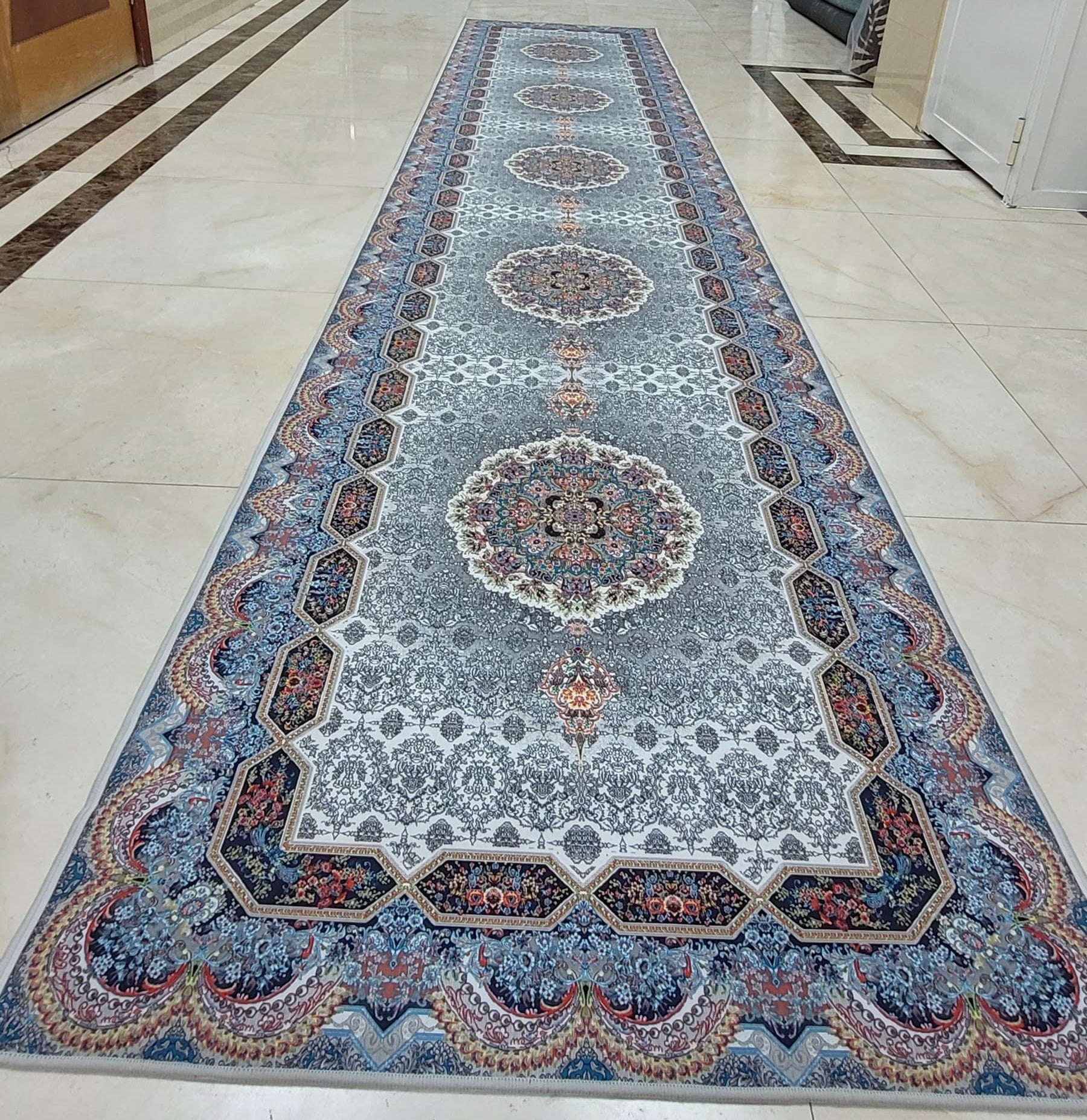 Kitchen Mat Style 7 - Anti slip with Quality specifications Set size (50 x 80cm►1.64 x 2.62ft) & (50 x 120cm►1.64 x 3.93ft)