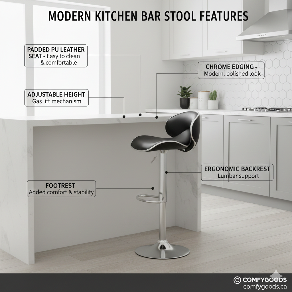 Chaise de salle à manger en cuir moderne – Élégante et confortable