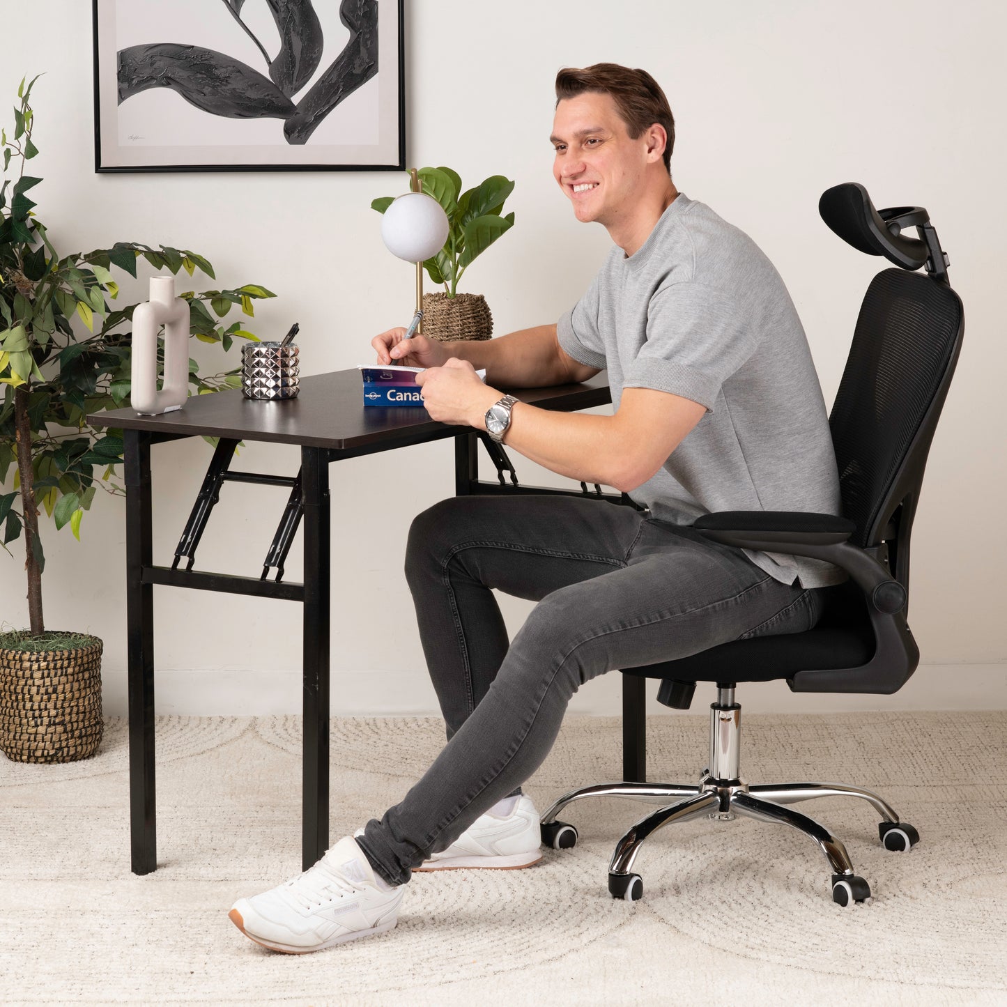 Ergonomic Office Chair with Headrest & Adjustable Armrests