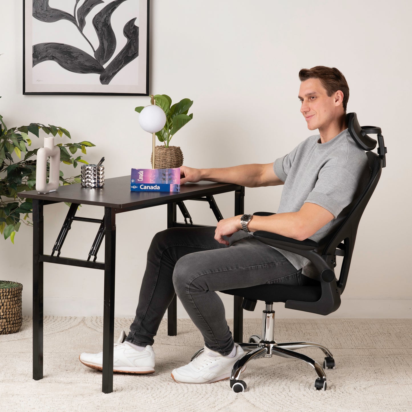 Ergonomic Office Chair with Headrest & Adjustable Armrests