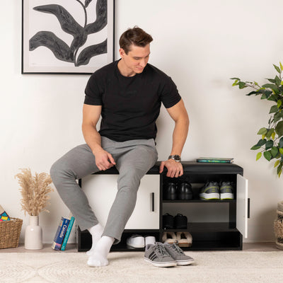 Modern Bench Shoe Cabinet – 100x35x51cm