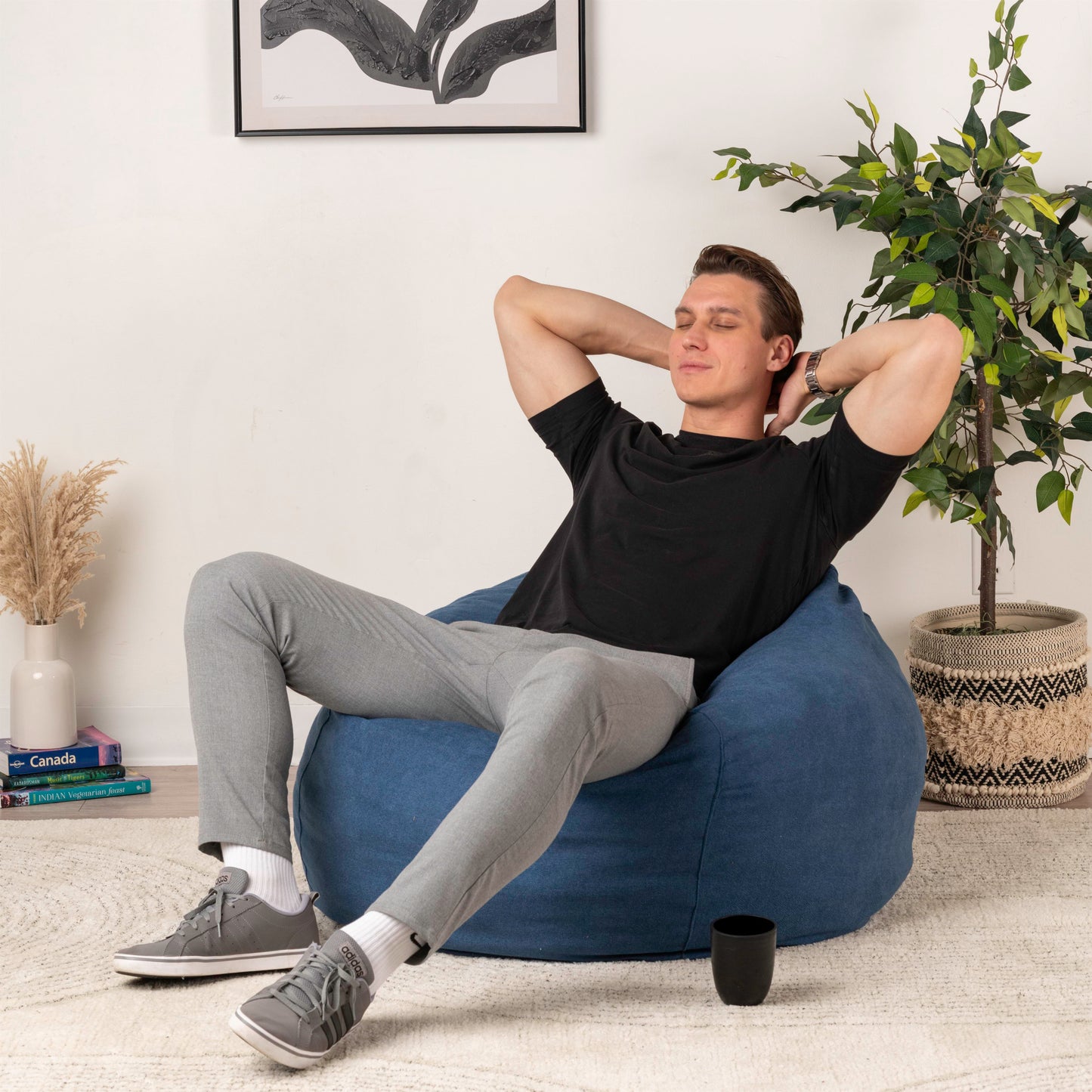 Drop-Shape Foam-Filled Bean Bag 3ft Velvet (cover and filler included)