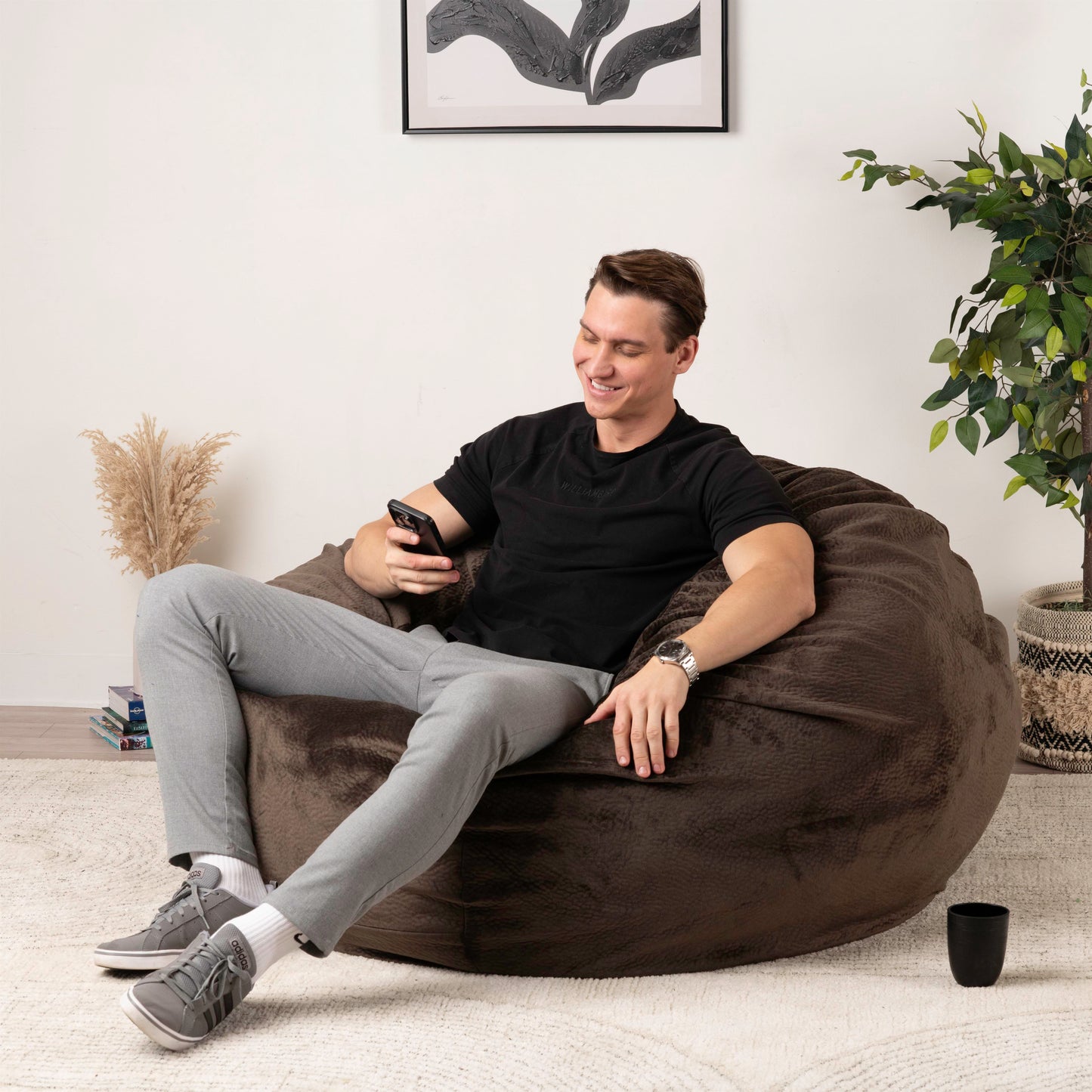 Giant Foam-Filled Bean Bag Chair - 4ft Velvet (cover and filler included)