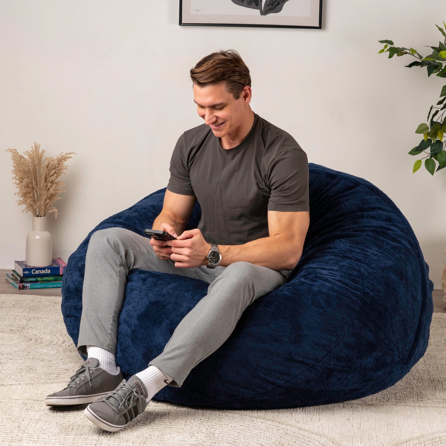 Giant Foam-Filled Bean Bag Chair - 4ft Faux Fur (cover and filler included)