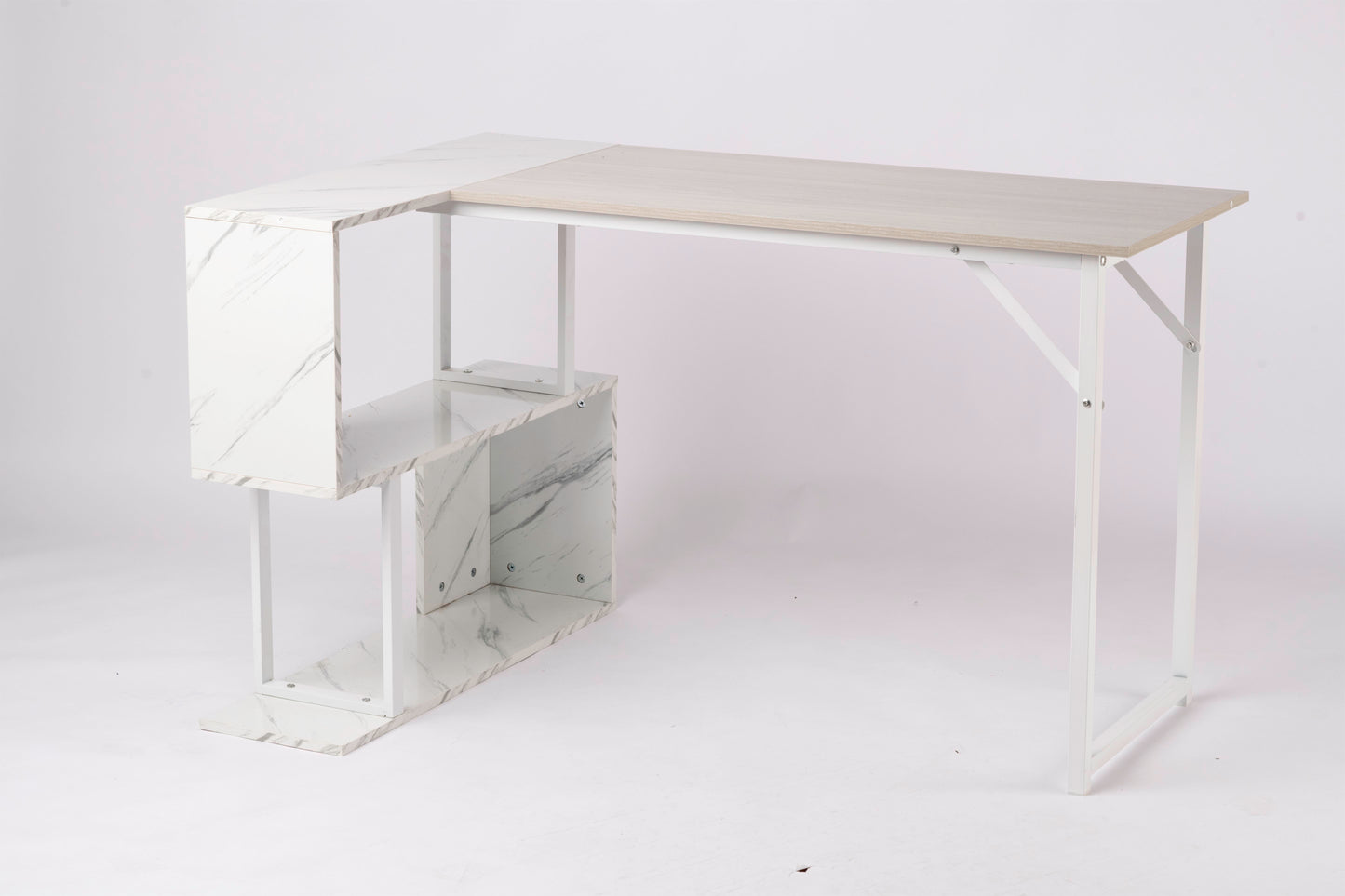 Sturdy L-Shaped Office Desk for Efficient Multi-Tasking