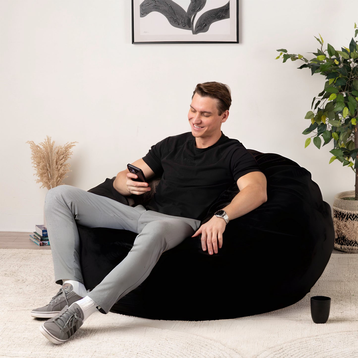 Giant Foam-Filled Bean Bag Chair - 4ft Velvet (cover and filler included)