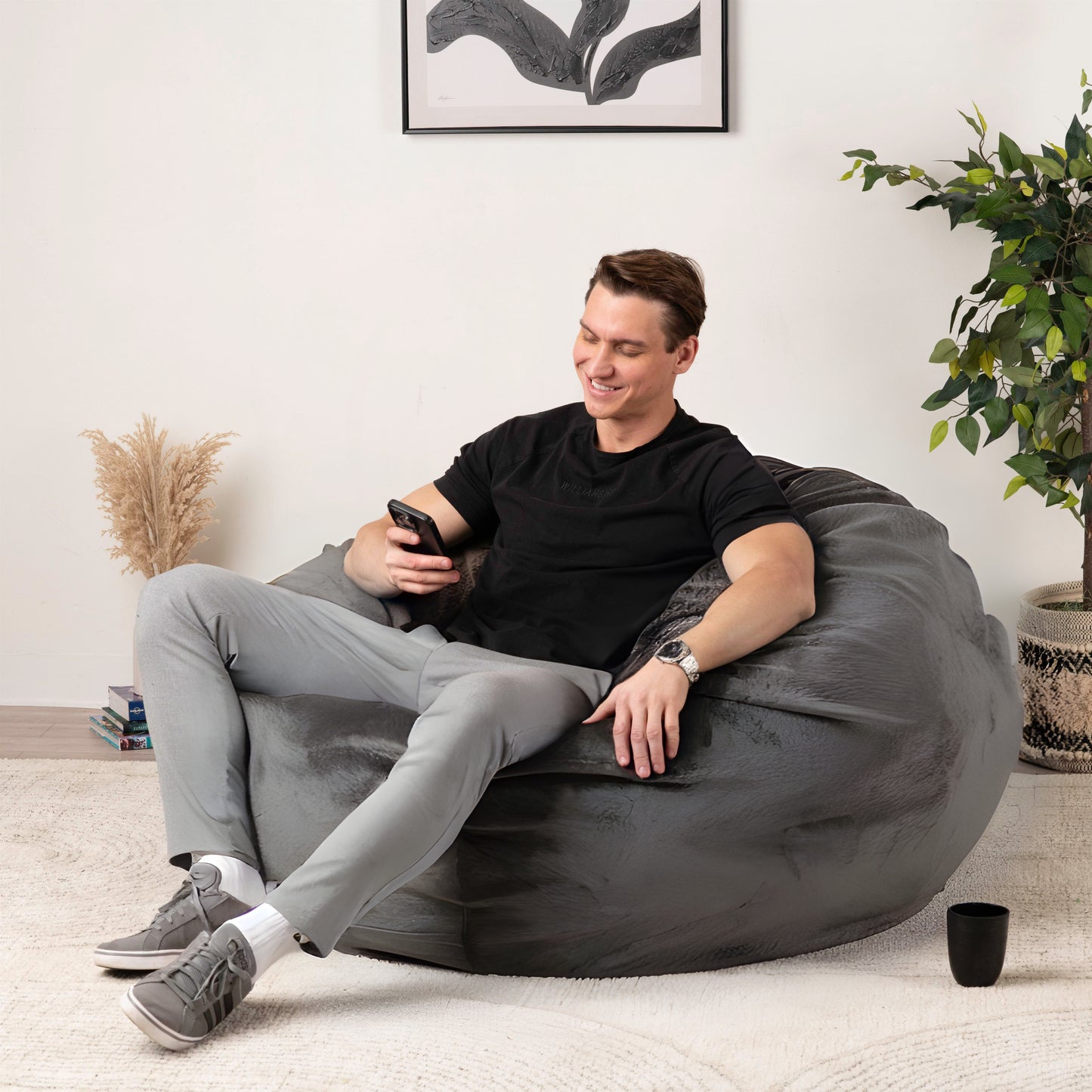 Giant Foam-Filled Bean Bag Chair - 4ft Velvet (cover and filler included)