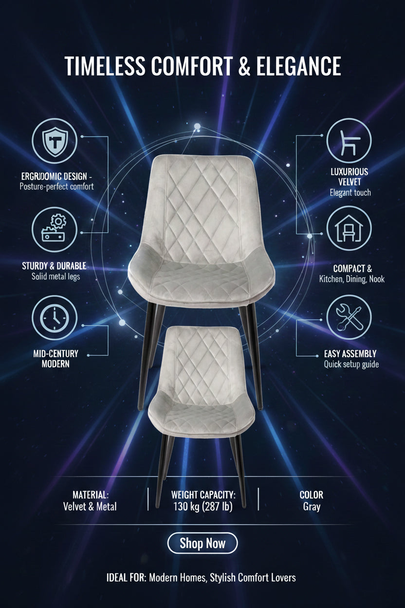 Chaise de salle à manger luxueuse en velours – Moderne et confortable