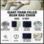 Giant Foam-Filled Bean Bag Chair - 4ft Faux Fur (cover and filler included)