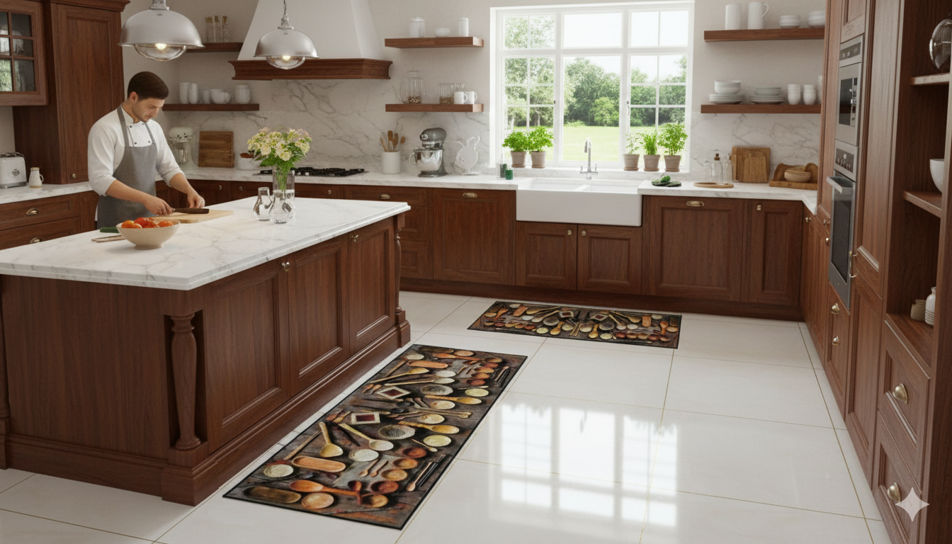 Tapis de cuisine tendance – Ensemble de deux pièces