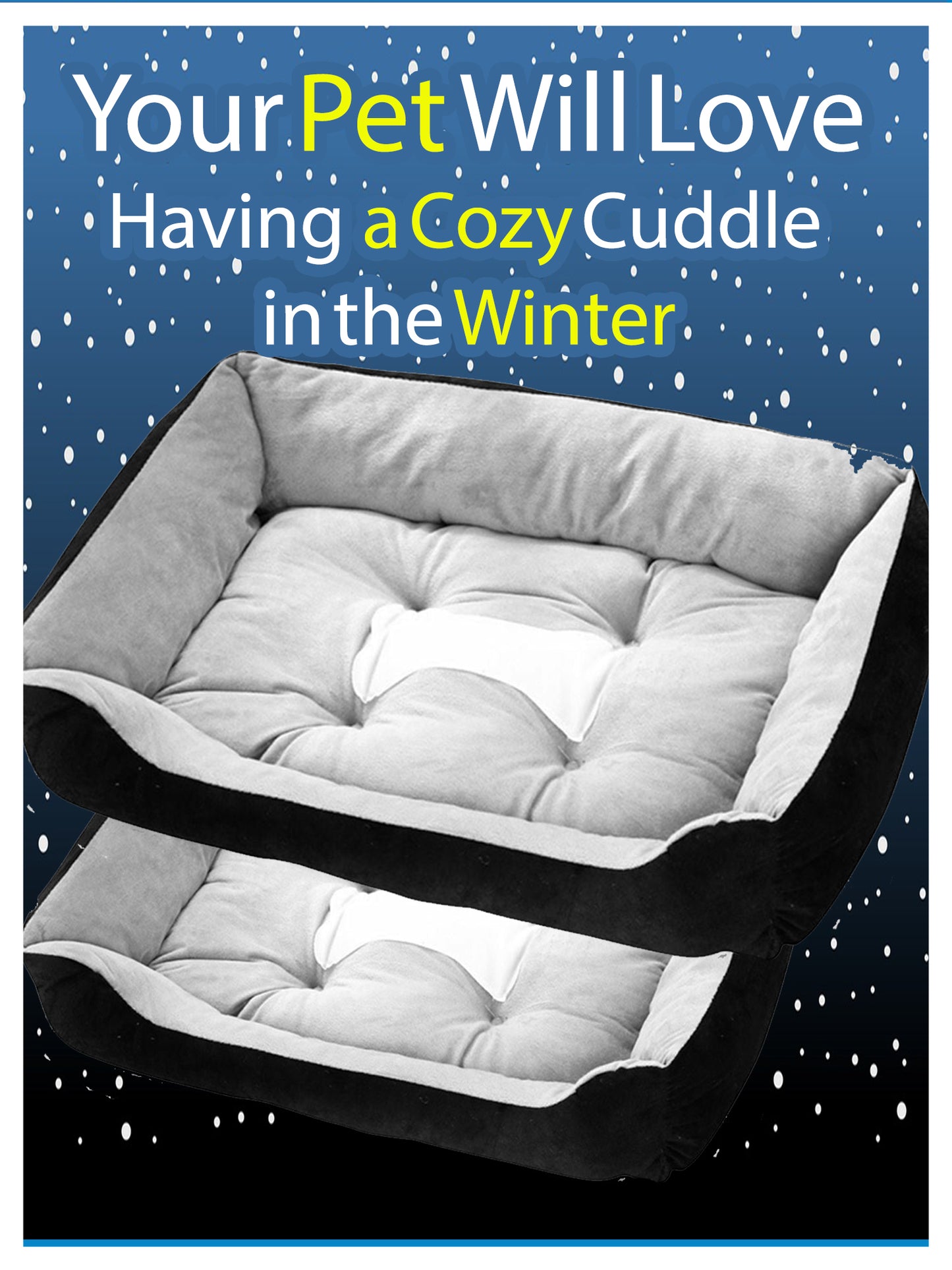 Pet Bed Cozy Pet Cushion Size 85 x 64 x 16cm