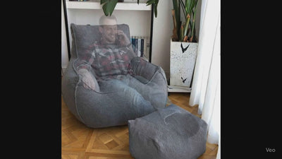 Giant Foam-Filled Couch Beanbag with Footrest (cover and filler included)