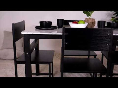 Modern Dining Table Set with 4 Stylish Chairs