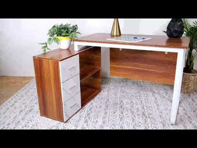 Modern L-Shaped Office Desk for Multi-Tasking