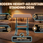 Height-Adjustable Standing Table with Wheels